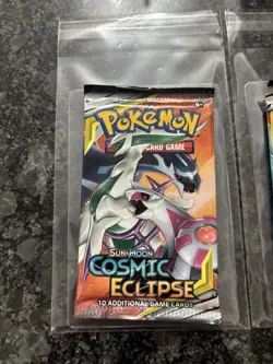 x3 Pokemon TCG: Sun & Moon Cosmic Eclipse Booster Packs Tag Team Sealed - Image 2