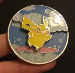 5 X Pokemon Pin Badge Surfing Flying Pikachu Morpeko Mr Rime Polteageist 2022 - Image 3