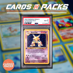 Carte Pokemon Alakazam 1/102 HOLO Set de Base Edition 1 PSA 8 NM-MINT 🇫🇷🔥 - Image 1