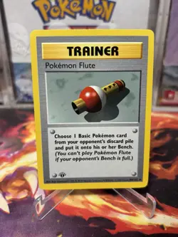 Pokemon Flute 1st Edition Shadowless 86/102 Uncommon 1999 Base Set Trainer - Image 1