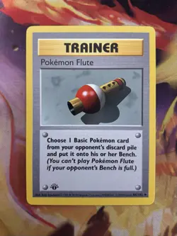 Pokemon Flute 1st Edition Shadowless 86/102 Uncommon 1999 Base Set Trainer - Image 3
