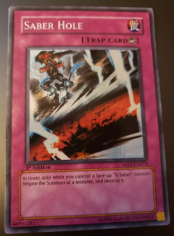 Saber Hole ABPF-EN073 Super Rare 1st Edition Yugioh X-Saber Staple Edison - LP - Image 1