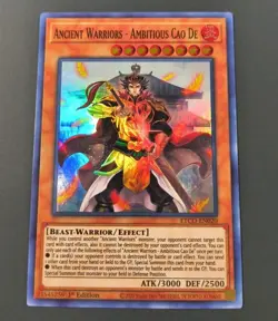 Yu-Gi-Oh! Ancient Warriors - Ambitious Cao De Super Rare ETCO-EN020 1st Edition - Image 1