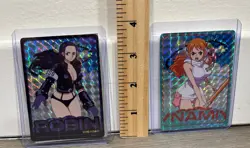 ONE PIECE HOLOGRAPHIC TRADING CARD STICKER EGG HEAD NAMI & ROBIN - Image 4