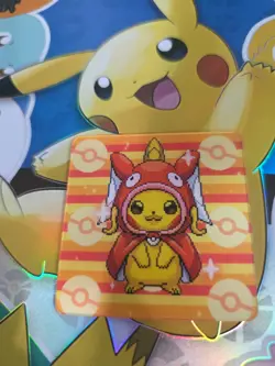 Pokemon 3D Lenticular card Pikachu poncho Magikarp - Image 1