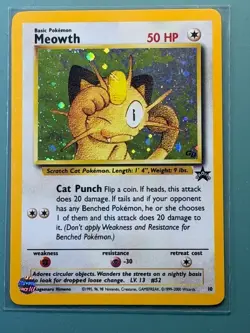 Pokemon Meowth Black Star Promo Holo Card WOTC Near Mint or Better - Image 1