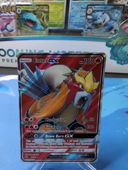 Entei GX - 71/73 - Full Art Ultra Rare Holo Shining Legends - Pokemon Card - LP - Image 1