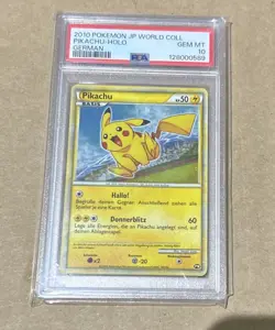 Pokemon TCG Pikachu World Collection 2010 German PSA 10 Holo Promo Card - Image 1