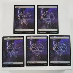 x5 MTG FOIL Swamp Spider-Man Full Art Land #0191 NM+ Card Spider Web Basic Land - Image 1