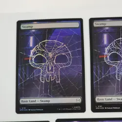 x5 MTG FOIL Swamp Spider-Man Full Art Land #0191 NM+ Card Spider Web Basic Land - Image 2