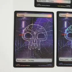 x5 MTG FOIL Swamp Spider-Man Full Art Land #0191 NM+ Card Spider Web Basic Land - Image 4