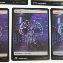 x5 MTG FOIL Swamp Spider-Man Full Art Land #0191 NM+ Card Spider Web Basic Land - Image 5