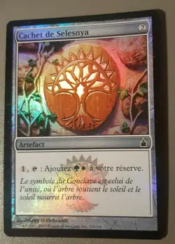 Selesnya PREMIUM / FOIL Stamp - French Selesnya Signet - Magic mtg - Image 1