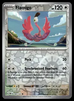 FLAMIGO [FOIL] - 185/197 - OBSIDIAN FLAMES OBF POKEMON SV REVERSE - NM - Image 1