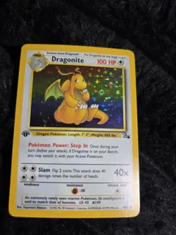 Pokemon 1st Edition Dragonite Fossil Holo Rare 4/62 - Image 1