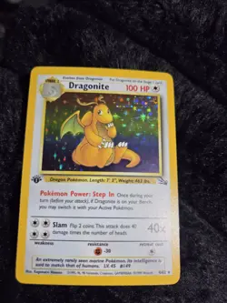 Pokemon 1st Edition Dragonite Fossil Holo Rare 4/62 - Image 4