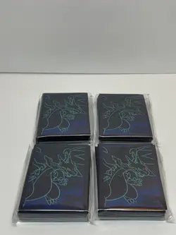 LOT x 4 Pokemon TCG Phantasmal Flames Mega Charizard X Sleeves Pack (260 Total) - Image 1