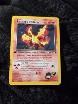Pokemon 1st Edition Rockets Moltres Holo Rare Gym Heroes 12/132 - Image 4