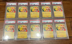 Lot Of 10 Pokemon 2025 Japanese PSA 9 Pikachu Mcdonalds 020/M-P Promo - Image 1