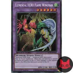 Yugioh Elemental HERO Flame Wingman SGX1-ENA21 Secret Rare 1st Edition NM - Image 1