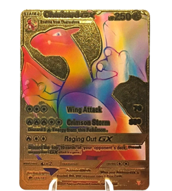 Charizard GX Rainbow Gold Foil Fan Art Vinyl Premium Collector Card 150/147 NM - Image 2