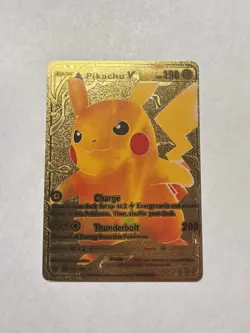 Display Card Pikachu V Gold Foil Year 2020 170/185 HP190 Fan Art Mint - Image 1