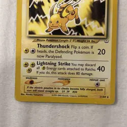 Pokemon TCG Raichu 21/64 Neo Revelation Non Holo Rare Card - Image 3