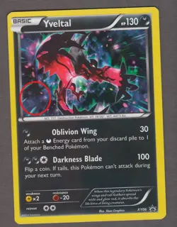 Yveltal XY06 Black Star Promo - Cosmos Holo SWIRL - Pokemon Card XY 2014 LP - Image 1