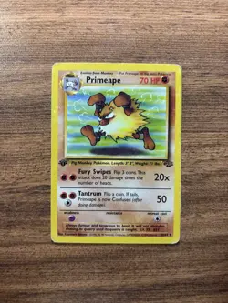 💎Pokemon Card 1999 Jungle Set Primeape 43/64 1st Edition HP - Image 1