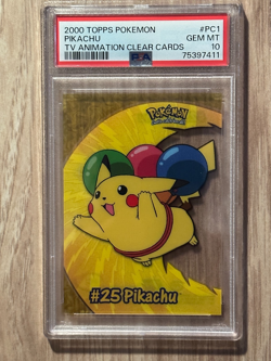 2000 TOPPS Pokemon Pikachu TV Animated Clear Cards PSA 10 PSA Cert # 75397411 - Image 1