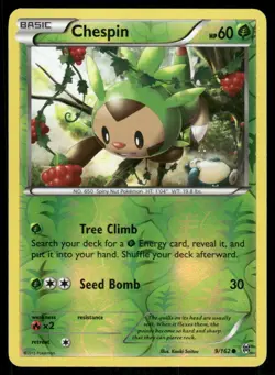 Pokemon Cards Chespin 9/162 Reverse Holo BREAKthrough XY NM - Image 1