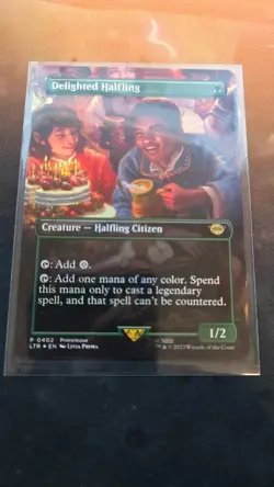 Delighted Halfling (#402) - Foil Extended Art LTR NM MTG - Image 1