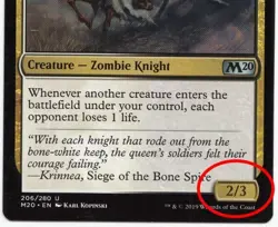 Corpse Knight English Mtg MISPRINT. Wrong Toughness; 3 instead 2 - Image 3