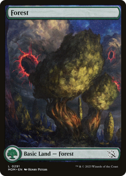 x4 Forest MOM MTG 0291 FULL ART BASIC LAND M/NM 4x - Image 1