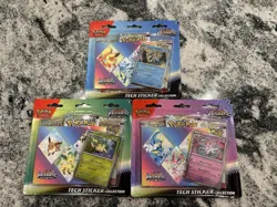 Pokemon TCG Prismatic Evolutions Tech Sticker Collection X3 • New & Sealed - Image 1