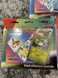 Pokemon TCG Prismatic Evolutions Tech Sticker Collection X3 • New & Sealed - Image 2