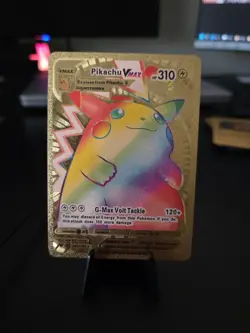 ⚡ Gold Foil Pikachu VMAX Rainbow Pokemon Card Collectible/Gift/Display⚡ - Image 1