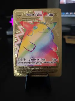 ⚡ Gold Foil Pikachu VMAX Rainbow Pokemon Card Collectible/Gift/Display⚡ - Image 2