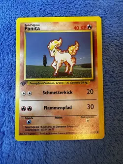 Pokemon Card - Ponyta Ponita German 1st Edition Base Set 60/102 Common - Image 1