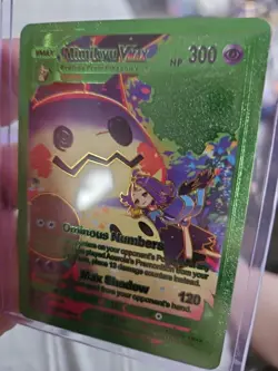 Mimikyu Vmax Green Rainbow Foil Fan Art Vinyl Textured Collector Card - Image 4