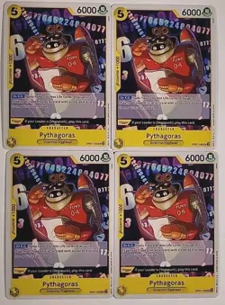 OP07-105 One Piece Card Game TCG CCG Pythagoras (UC) Yellow 500 Years 4X Playset - Image 1