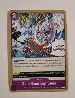 OP09-077 Gum-Gum Lightning One Piece Card Emperors In The New World x4 Playset - Image 1