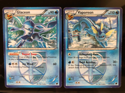 Eeveelutions Glaceon & Vaporeon Pokemon Cards 20/116 23/116 Plasma Freeze LP/MP - Image 1