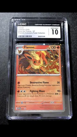 Flareon Black Star Promo 167 Gem Mint 10 CGC Prismatic Evolutions Poster Pokemon - Image 2