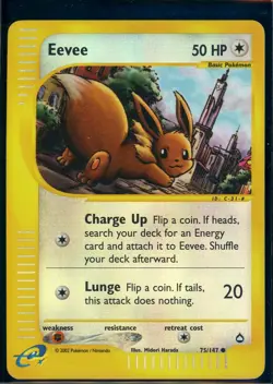 Pokemon AQUAPOLIS - #75/147 Eevee - Reverse Holo - ENG - Lightly Played - Image 1