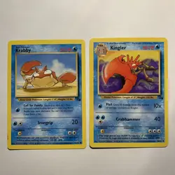 Kingler 38/62 & Krabby 51/62 Fossil Pokemon TCG WotC 1999 (B) - Image 1