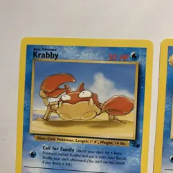 Kingler 38/62 & Krabby 51/62 Fossil Pokemon TCG WotC 1999 (B) - Image 3
