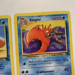 Kingler 38/62 & Krabby 51/62 Fossil Pokemon TCG WotC 1999 (B) - Image 4