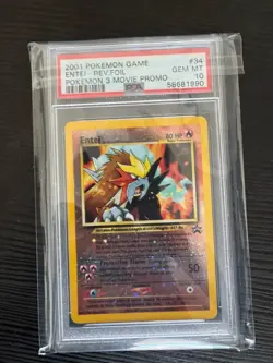 2001 POKEMON GAME MOVIE POKEMON 3 MOVIE PROMO #34 ENTEI-REVERSE FOIL PSA 10 - Image 1