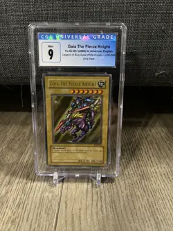 Yugioh Gaia The Fierce Knight Legend of Blue-Eyes Ultra Rare LOB-006 CGC 9 Mint - Image 1